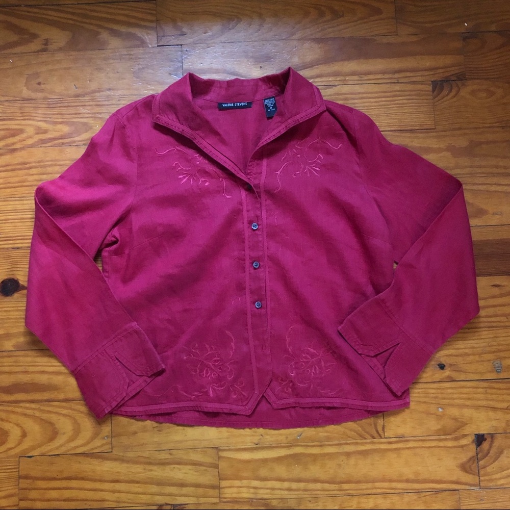Vintage Boho Valerie Stevens Linen Blouse